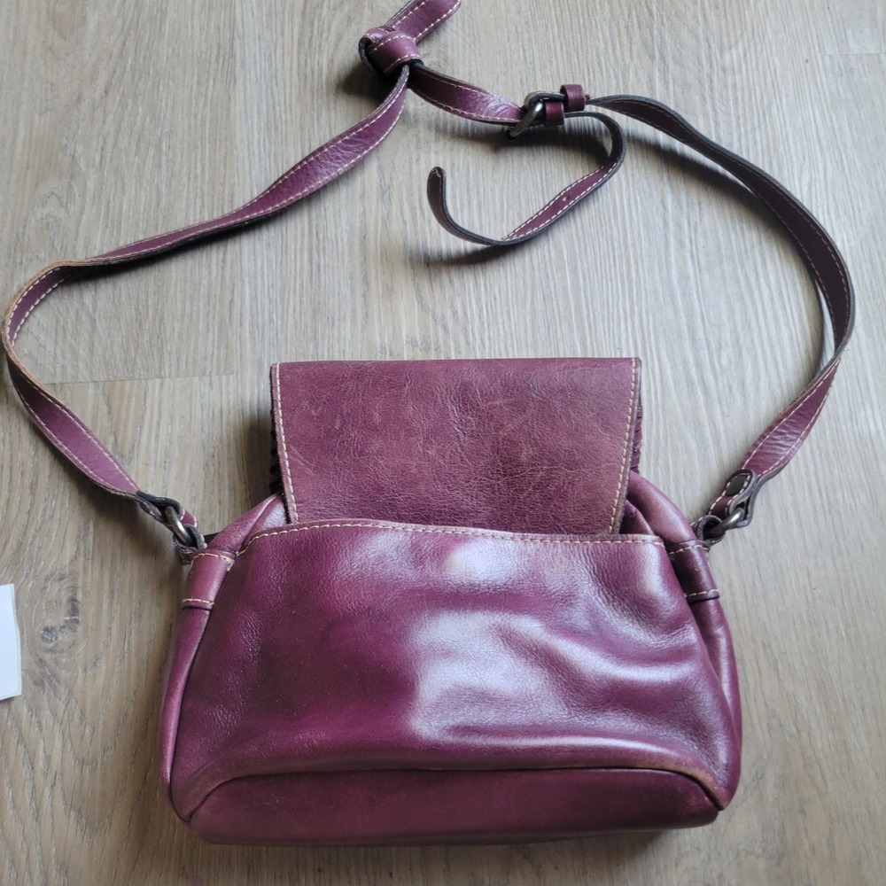 Patricia Nash Women Crossbody Bag Small Purple Leather Woven Boho Casual - Picture 5 of 6